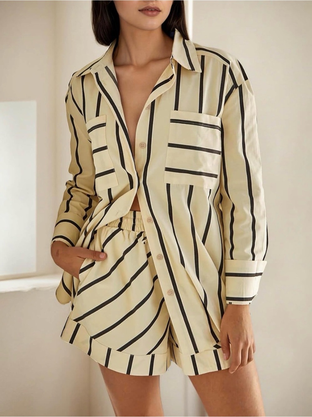 Striped Button Down Set - Picture 3 of 9